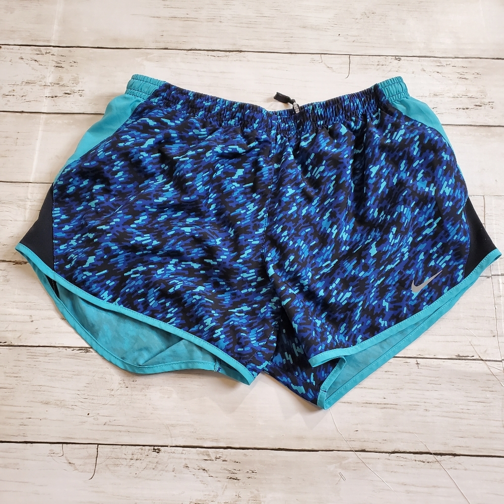 Nike dri-fit running short lined‎ blue black size small